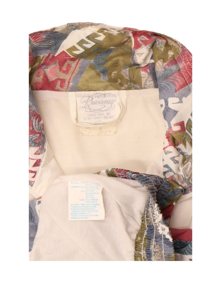 Rucanor Womens Tracksuit Top Jacket UK 38/40 Medium Maroon Geometric