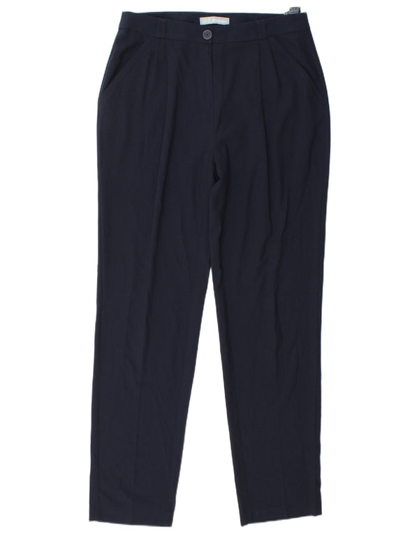 Marks & Spencer Womens Casual Trousers UK 12 Medium W31 L32 Navy Blue
