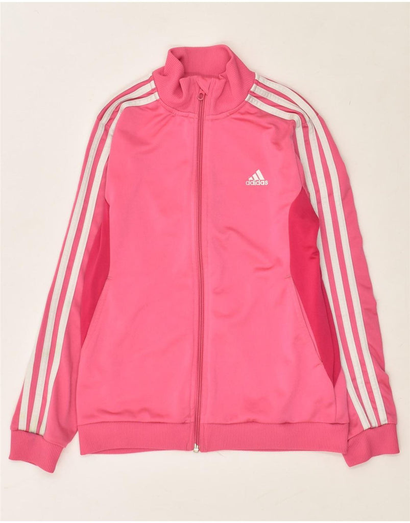 ADIDAS Girls Tracksuit Top Jacket 11-12 Years Pink Polyester | Vintage Adidas | Thrift | Second-Hand Adidas | Used Clothing | Messina Hembry 