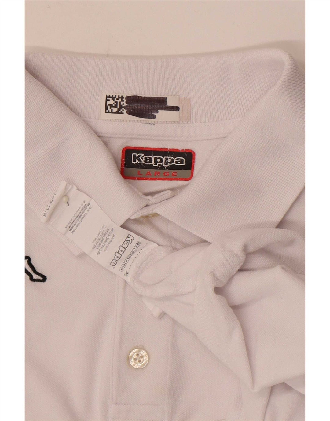 Kappa Mens Polo Shirt Large White Cotton