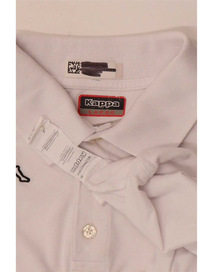 Kappa Mens Polo Shirt Large White Cotton