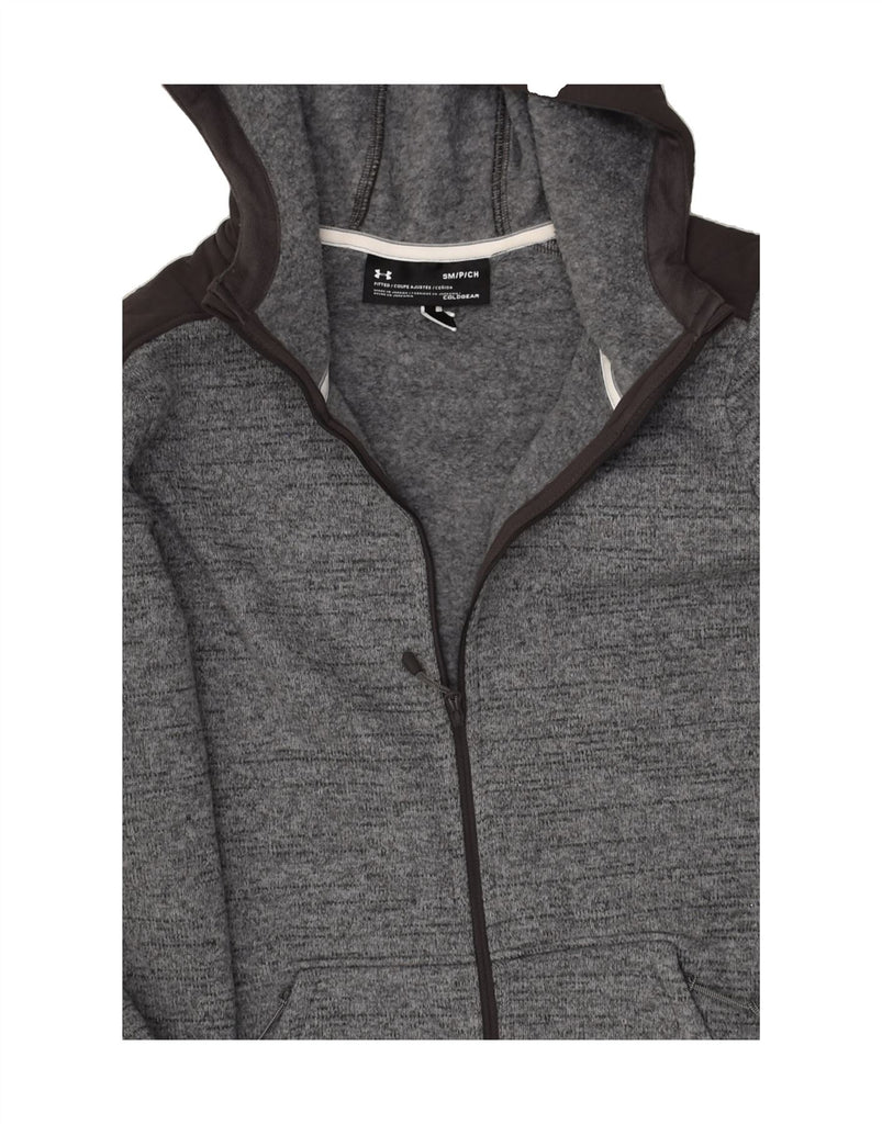 UNDER ARMOUR Womens Zip Hoodie Sweater UK 10 Small Grey Flecked | Vintage Under Armour | Thrift | Second-Hand Under Armour | Used Clothing | Messina Hembry 