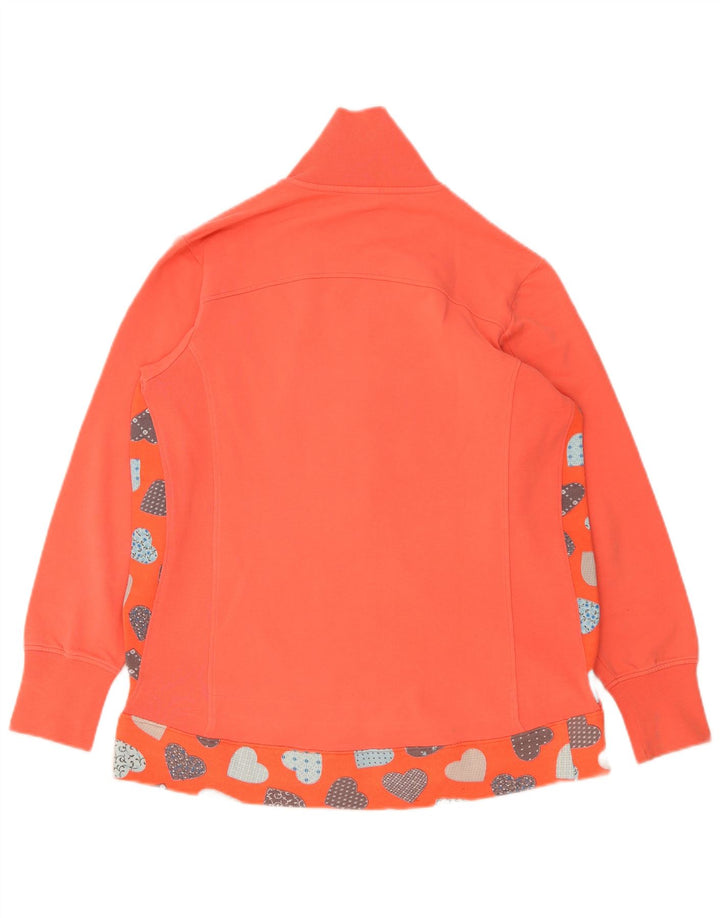 Asics Womens Tracksuit Top Jacket UK 16 Large Orange Heart