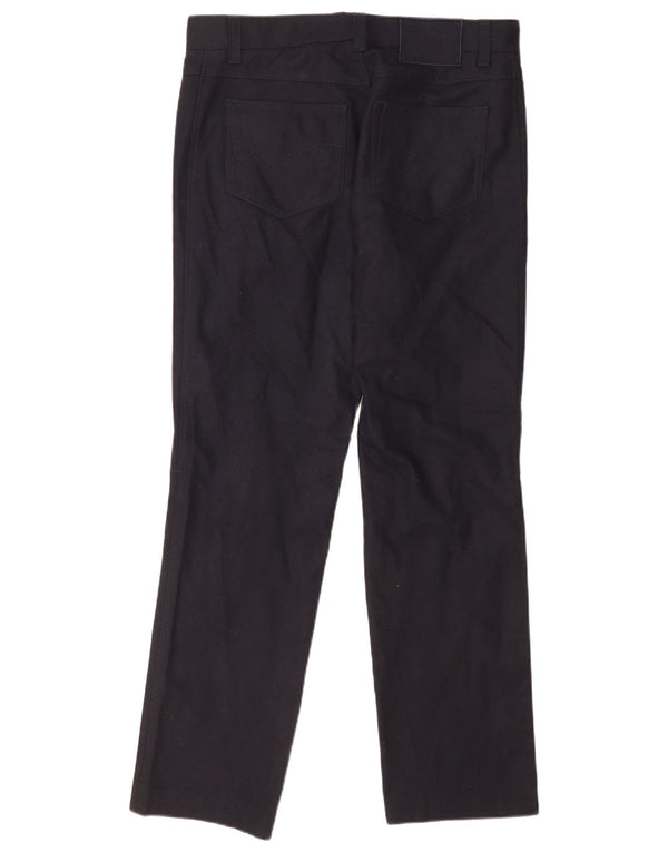 Reporter Mens Straight Casual Trousers W34 L32 Navy Blue