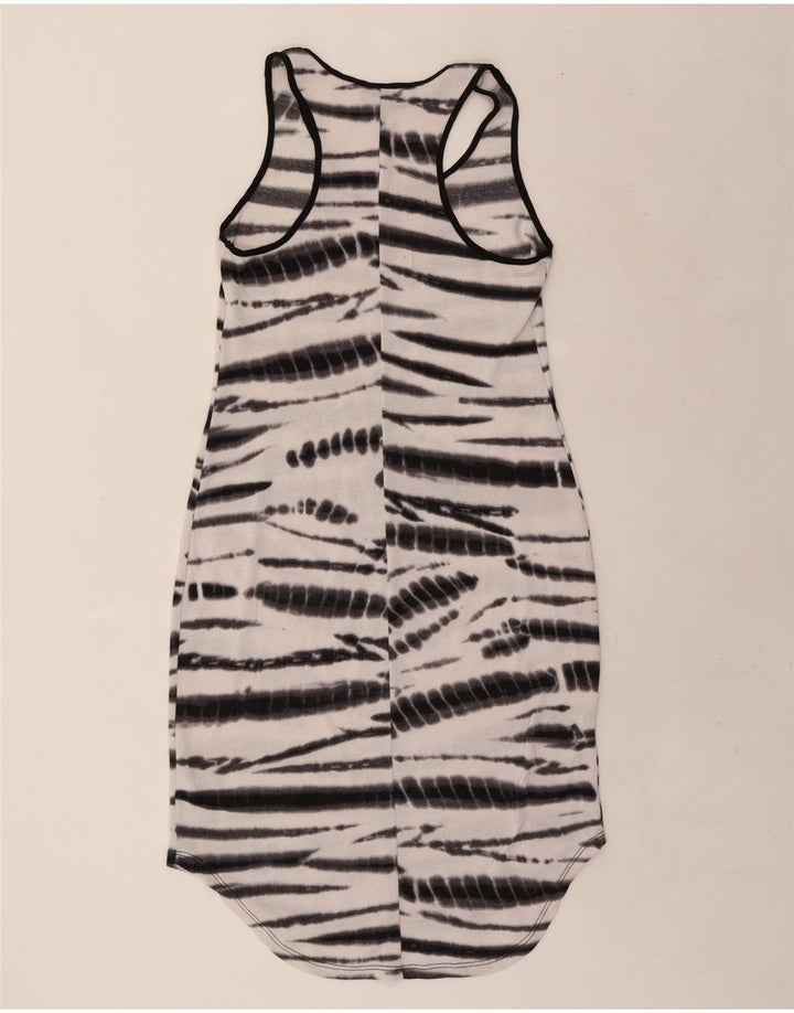 MOSSIMO Womens Sleeveless T-Shirt Dress UK 12 Medium White Tie Dye