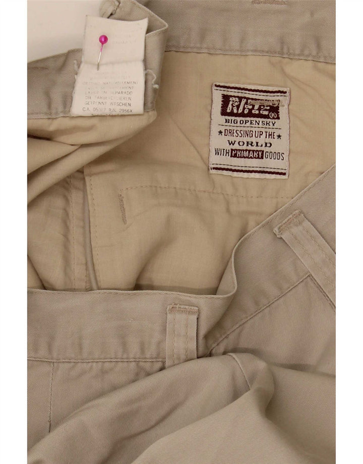 Rifle Mens Pegged Chino Shorts W33 Medium Beige Cotton