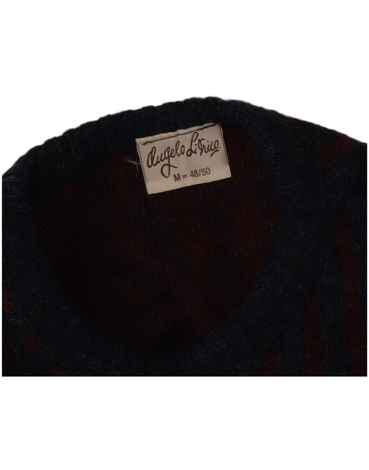 Angelo Litrico Mens Crew Neck Jumper Sweater EU 48/50 Medium Blue Geometric