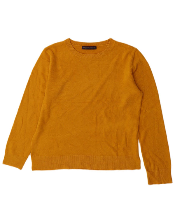 Marks & Spencer Womens Boat Neck Jumper Sweater UK 10 Small Yellow Acrylic