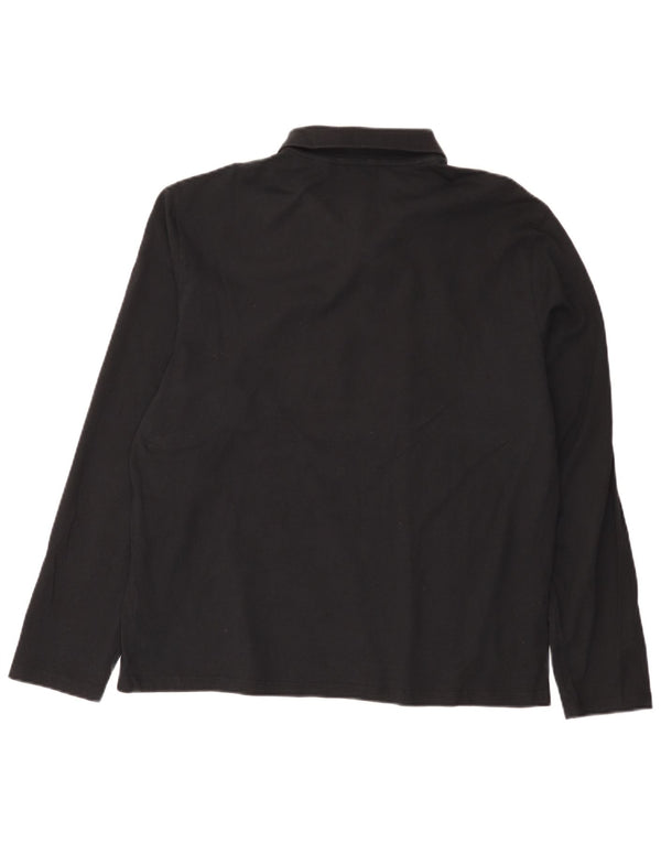 Calvin Klein Mens Long Sleeve Polo Shirt Large Black Cotton