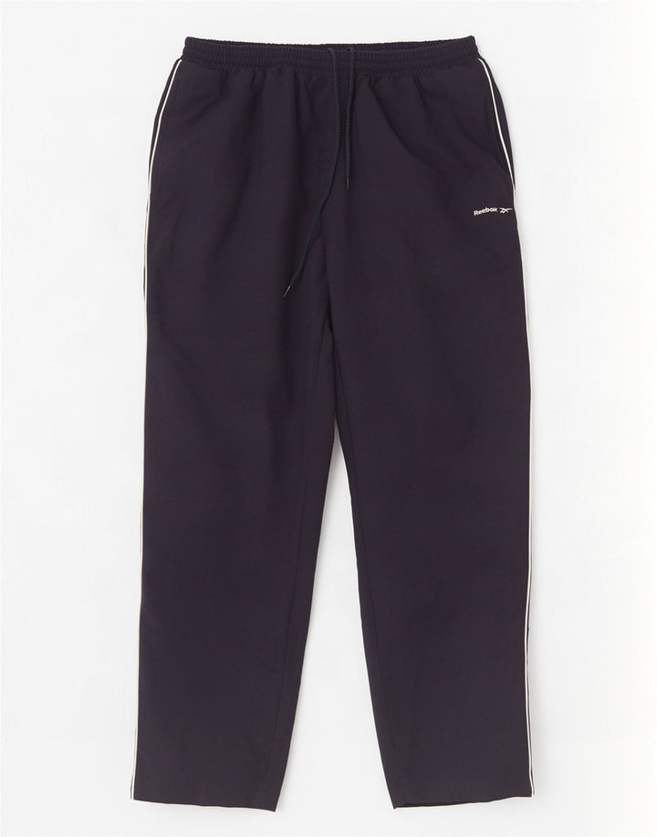 Reebok Mens Tracksuit Trousers XL Navy Blue Polyester