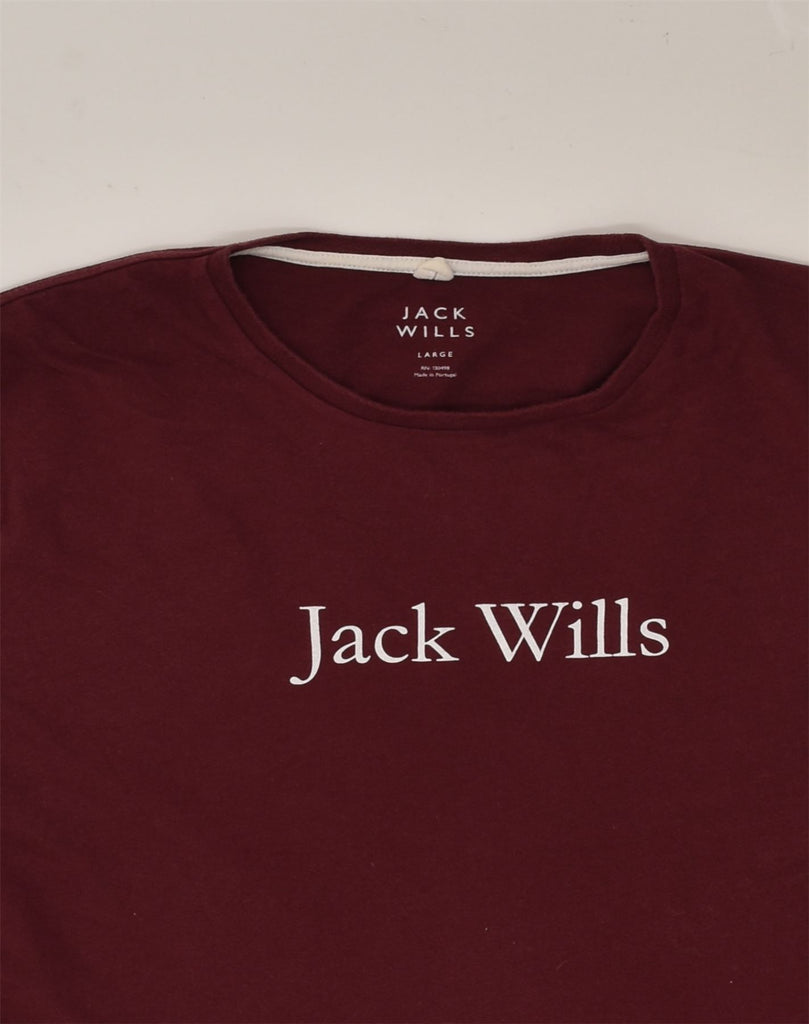 JACK WILLS Mens Graphic T-Shirt Top Large Maroon | Vintage Jack Wills | Thrift | Second-Hand Jack Wills | Used Clothing | Messina Hembry 