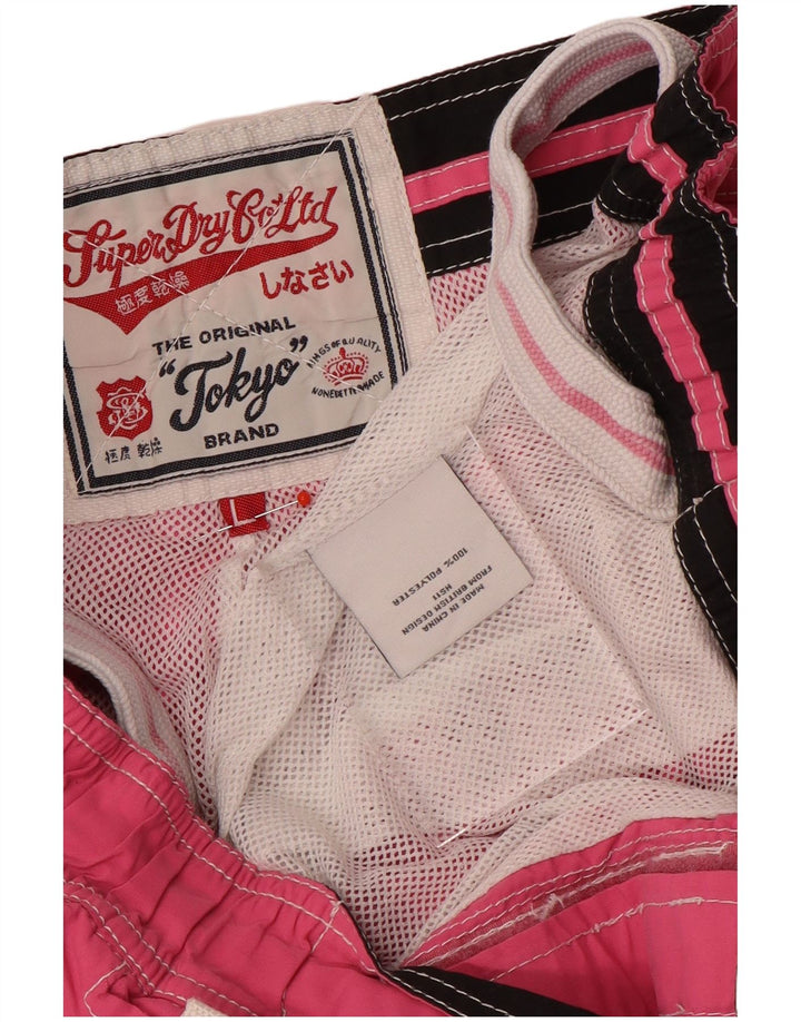 Superdry Mens Graphic Swimming Shorts Large  Pink Polyester