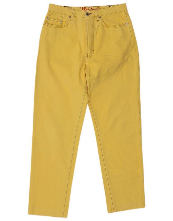 Vintage Womens High Waist Straight Jeans IT 46 Large W28 L27 Yellow Cotton