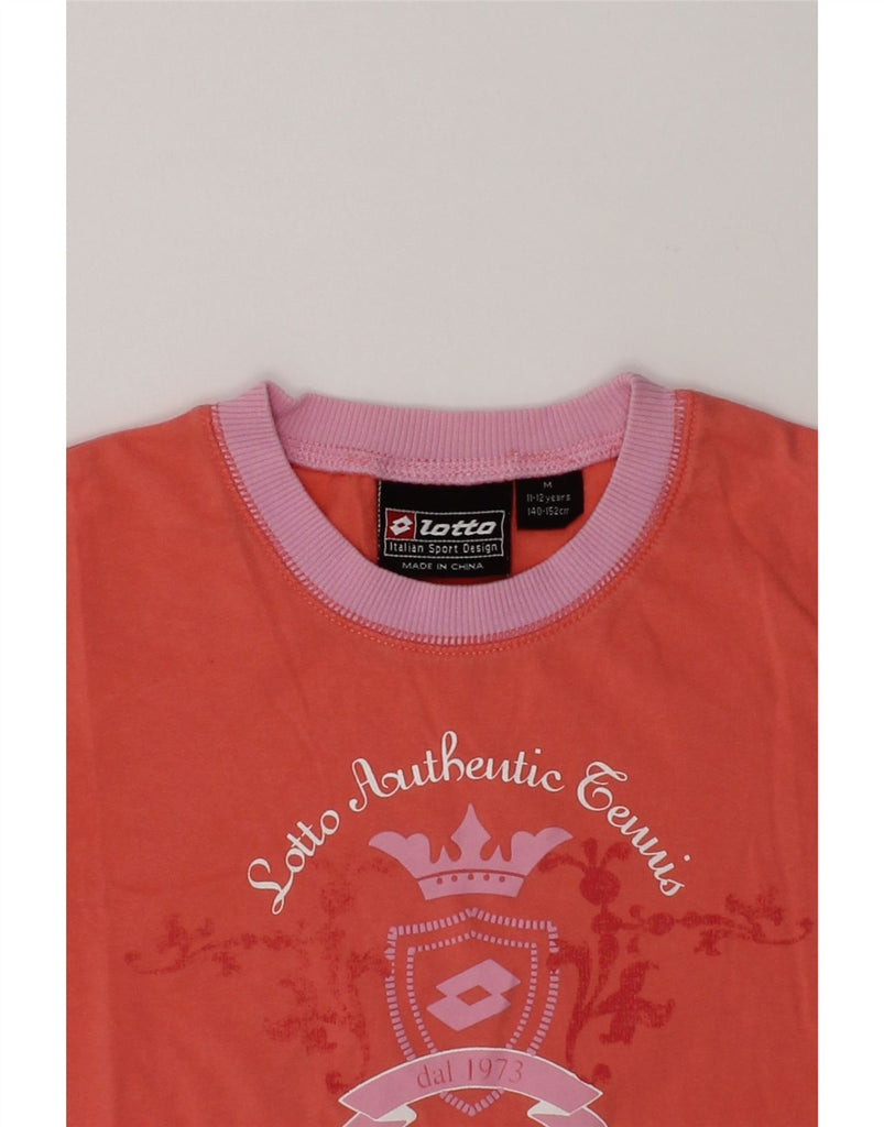 LOTTO Girls Graphic T-Shirt Top 11-12 Years Medium Red Cotton | Vintage Lotto | Thrift | Second-Hand Lotto | Used Clothing | Messina Hembry 