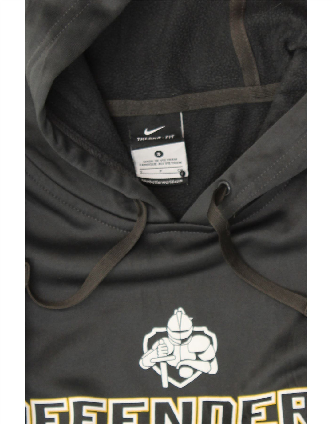 NIKE Mens Therma-Fit Graphic Hoodie Jumper Small Grey Polyester Vintage Nike and Second-Hand Nike from Messina Hembry 