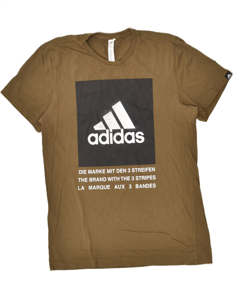 ADIDAS Mens Graphic T-Shirt Top Medium Grey Cotton | Vintage Adidas | Thrift | Second-Hand Adidas | Used Clothing | Messina Hembry 