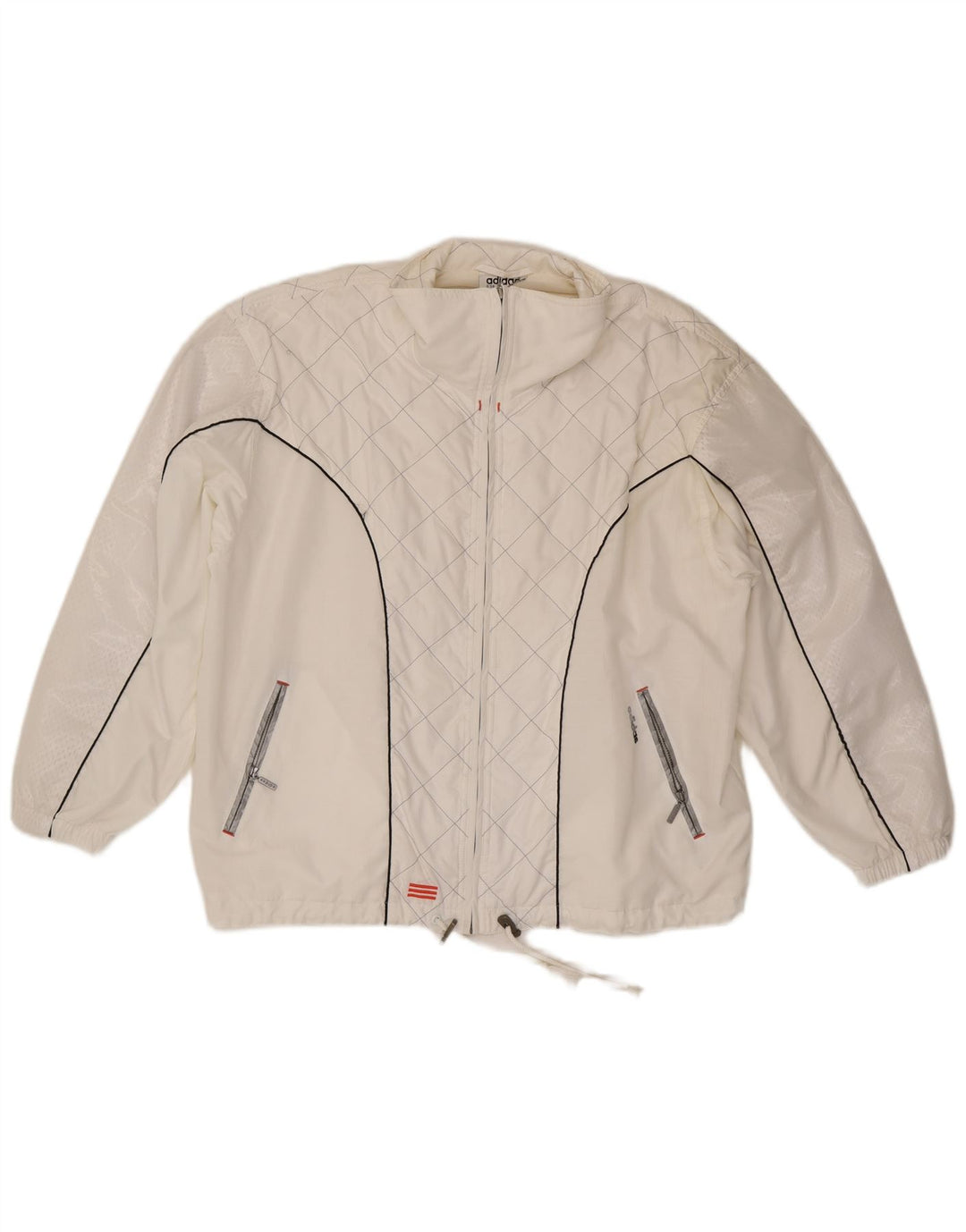 Adidas Womens Oversized Tracksuit Top Jacket UK 10 Small White Polyester