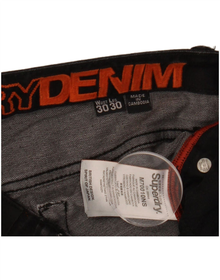Superdry Mens Skinny Jeans W30 L30 Black Cotton