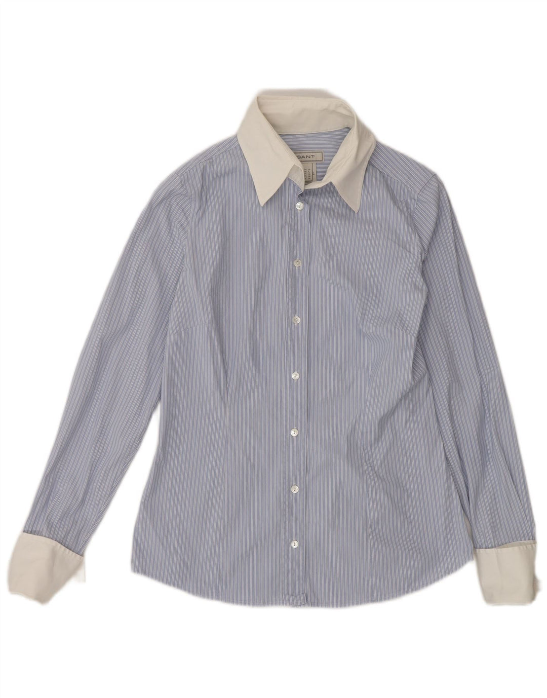 Gant Womens Shirt UK 10 Small Blue Striped Cotton