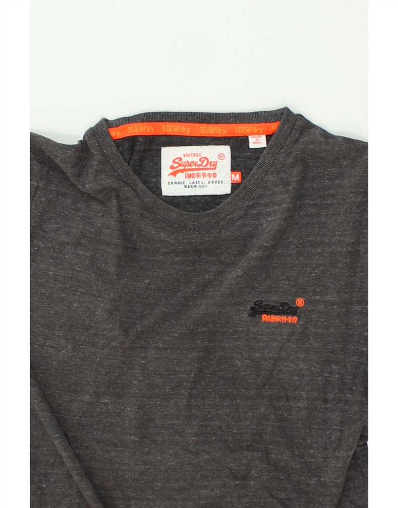 SUPERDRY Womens T-Shirt Top UK 14 Medium Grey Flecked Cotton | Vintage Superdry | Thrift | Second-Hand Superdry | Used Clothing | Messina Hembry 