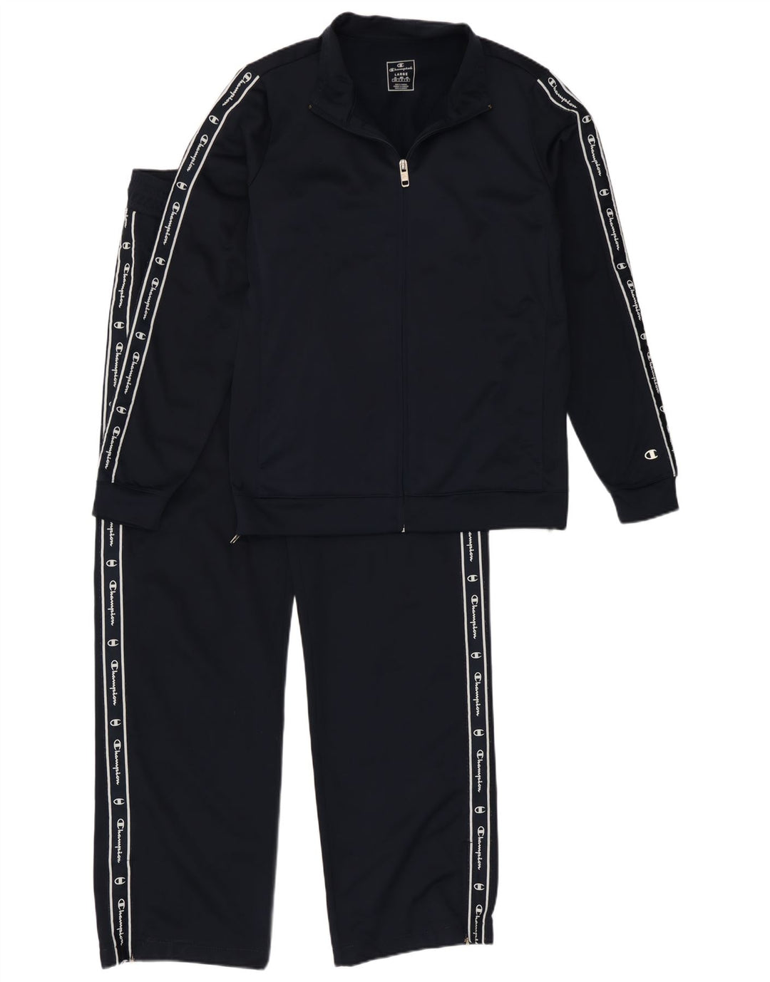 Champion Womens Graphic Full Tracksuit UK 16 Large  Navy Blue Polyester