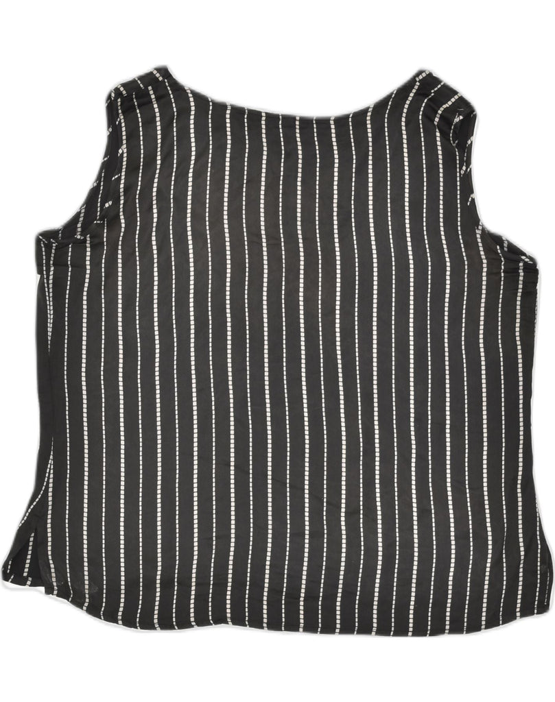 VINTAGE Womens Vest Top IT 50 XL Black Striped Viscose | Vintage Vintage | Thrift | Second-Hand Vintage | Used Clothing | Messina Hembry 