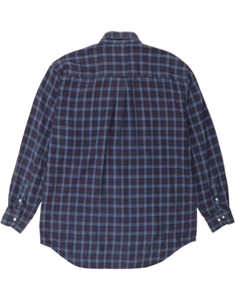 KAPPA Mens Flannel Shirt 2XL Navy Blue Check Cotton Vintage Kappa and Second-Hand Kappa from Messina Hembry 