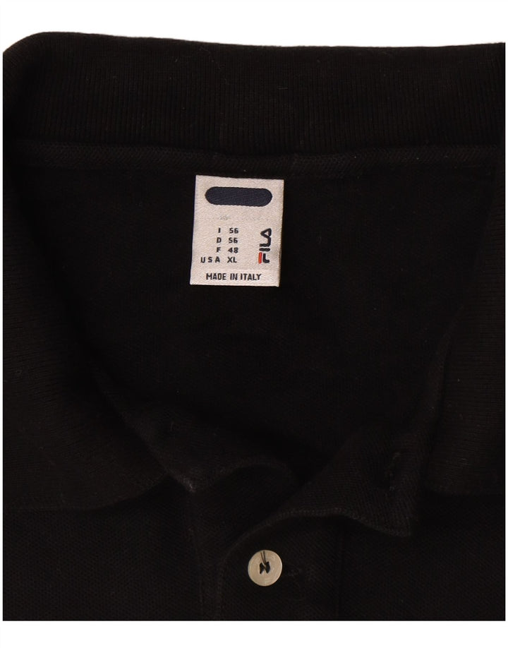 Fila Mens Polo Shirt IT 56 2XL Black Cotton