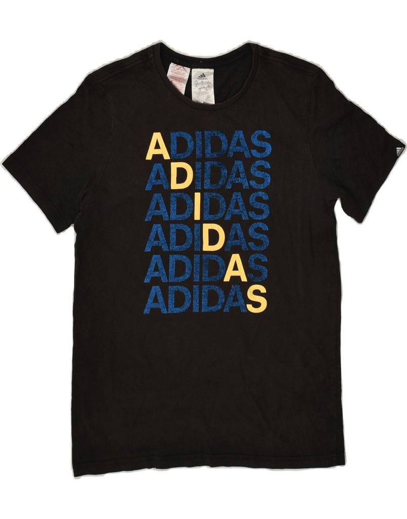 ADIDAS Boys Graphic T-Shirt Top 13-14 Years Black Cotton | Vintage Adidas | Thrift | Second-Hand Adidas | Used Clothing | Messina Hembry 
