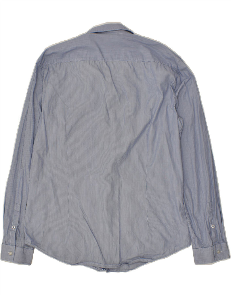 HUGO BOSS Mens Slim Fit Shirt Large Blue Pinstripe Cotton | Vintage Hugo Boss | Thrift | Second-Hand Hugo Boss | Used Clothing | Messina Hembry 