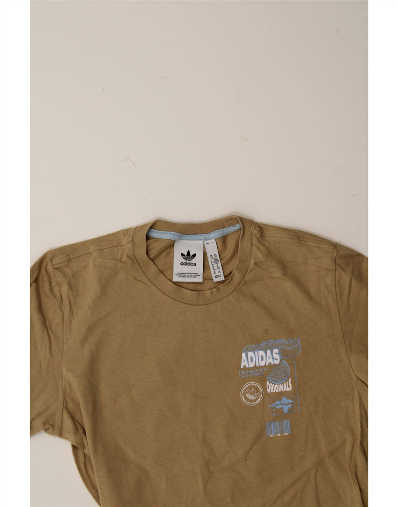 ADIDAS Mens Graphic T-Shirt Top XS Beige Cotton Vintage Adidas and Second-Hand Adidas from Messina Hembry 