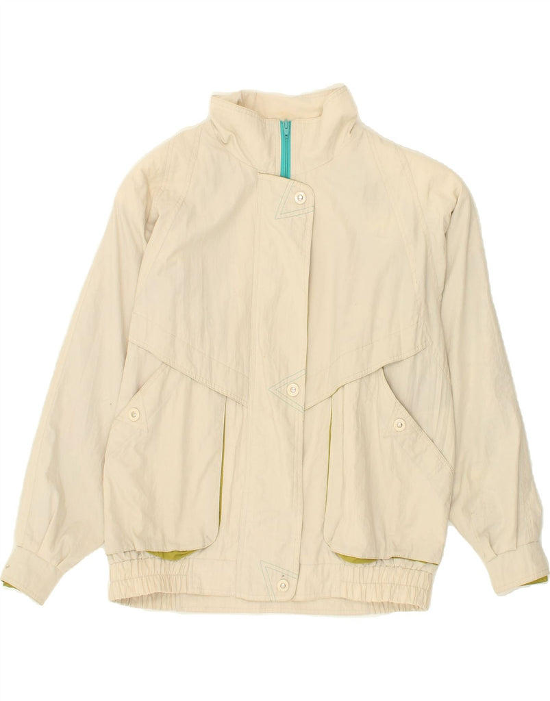 VINTAGE Womens Oversized Bomber Jacket UK 16 Large Off White | Vintage Vintage | Thrift | Second-Hand Vintage | Used Clothing | Messina Hembry 