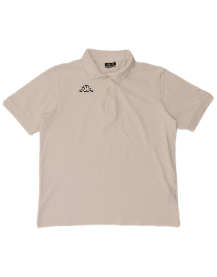 KAPPA Mens Polo Shirt Medium White Cotton