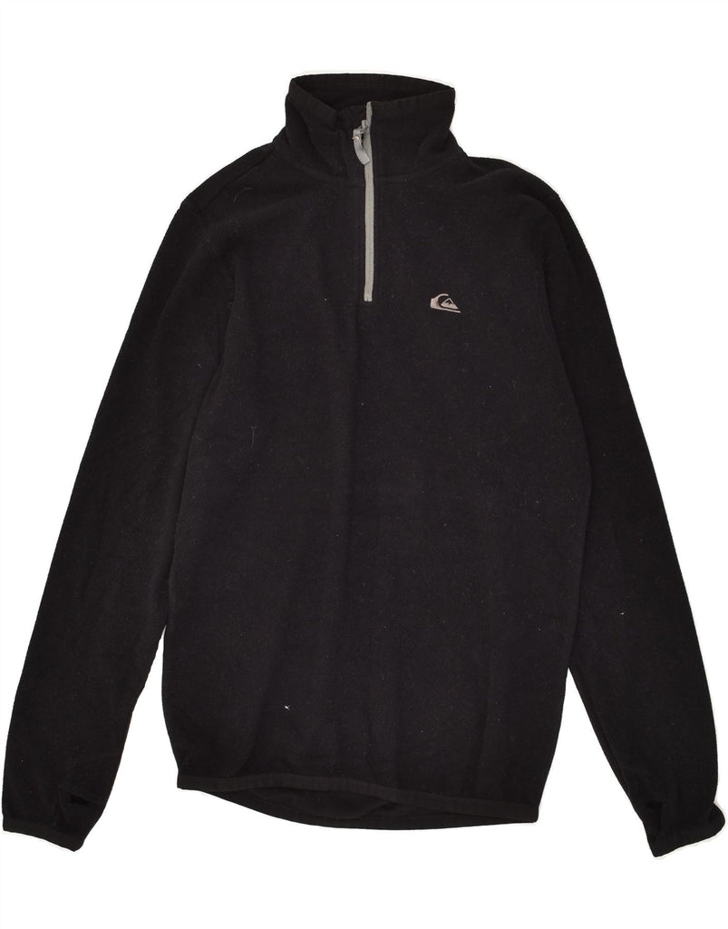 QUIKSILVER Mens Zip Neck Fleece Jumper Medium Black | Vintage Quiksilver | Thrift | Second-Hand Quiksilver | Used Clothing | Messina Hembry 