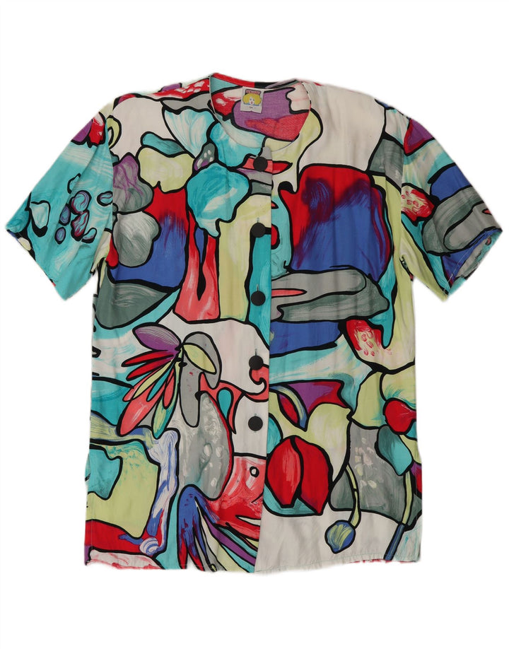 C&A Womens Abstract Pattern Shirt Blouse UK 16 Large Multicoloured