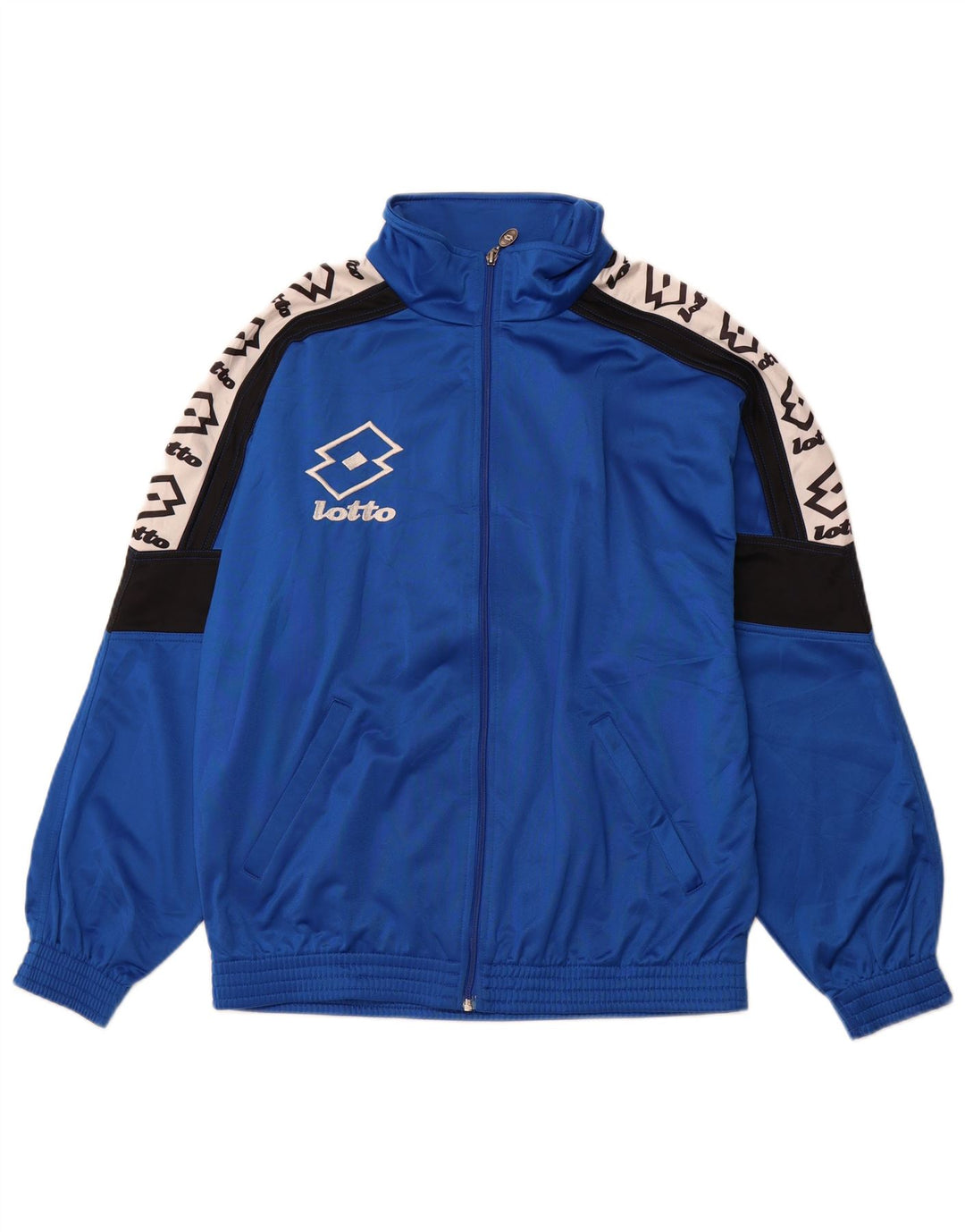 LOTTO Mens Graphic Tracksuit Top Jacket 2XL Blue Colourblock Polyester