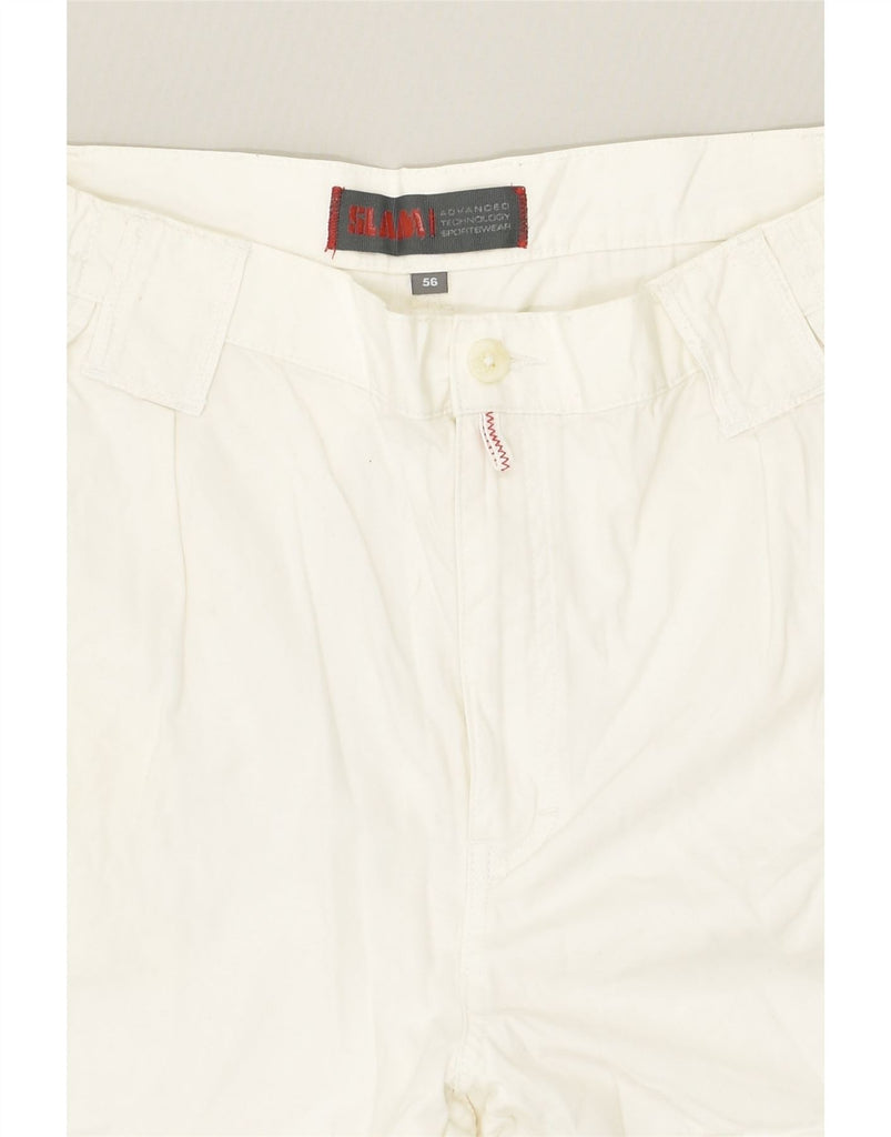 SLAM Mens Cargo Shorts W39 XL White Cotton | Vintage Slam | Thrift | Second-Hand Slam | Used Clothing | Messina Hembry 