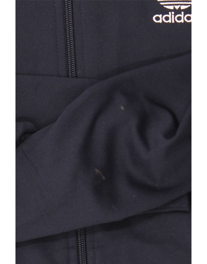 ADIDAS Boys Tracksuit Top Jacket 13-14 Years Navy Blue Colourblock