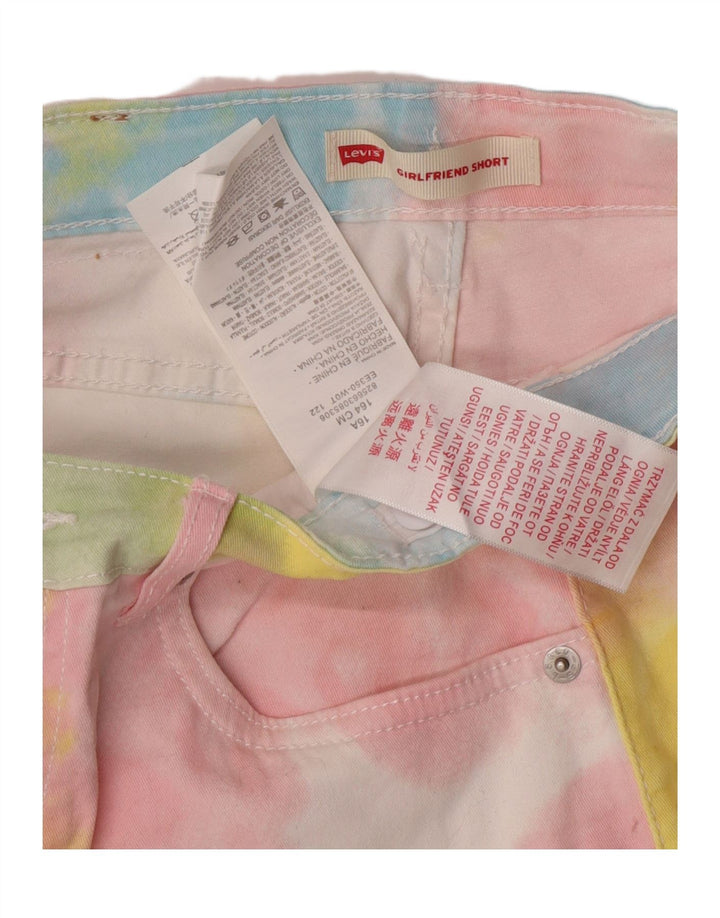 LEVI'S Girls Girlfriend Denim Shorts 15-16 Years  Multicoloured Tie Dye Vintage Levi's and Second-Hand Levi's from Messina Hembry 