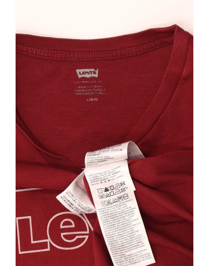 Levi's Mens Graphic T-Shirt Top Large Red Cotton