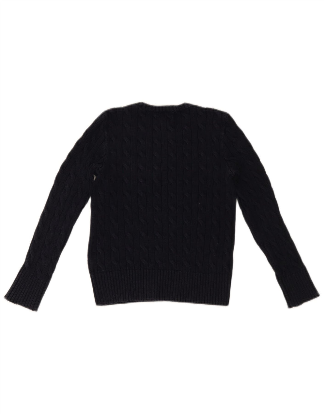 POLO RALPH LAUREN Girls Crew Neck Jumper Sweater 8-9 YearsMedium Navy Blue