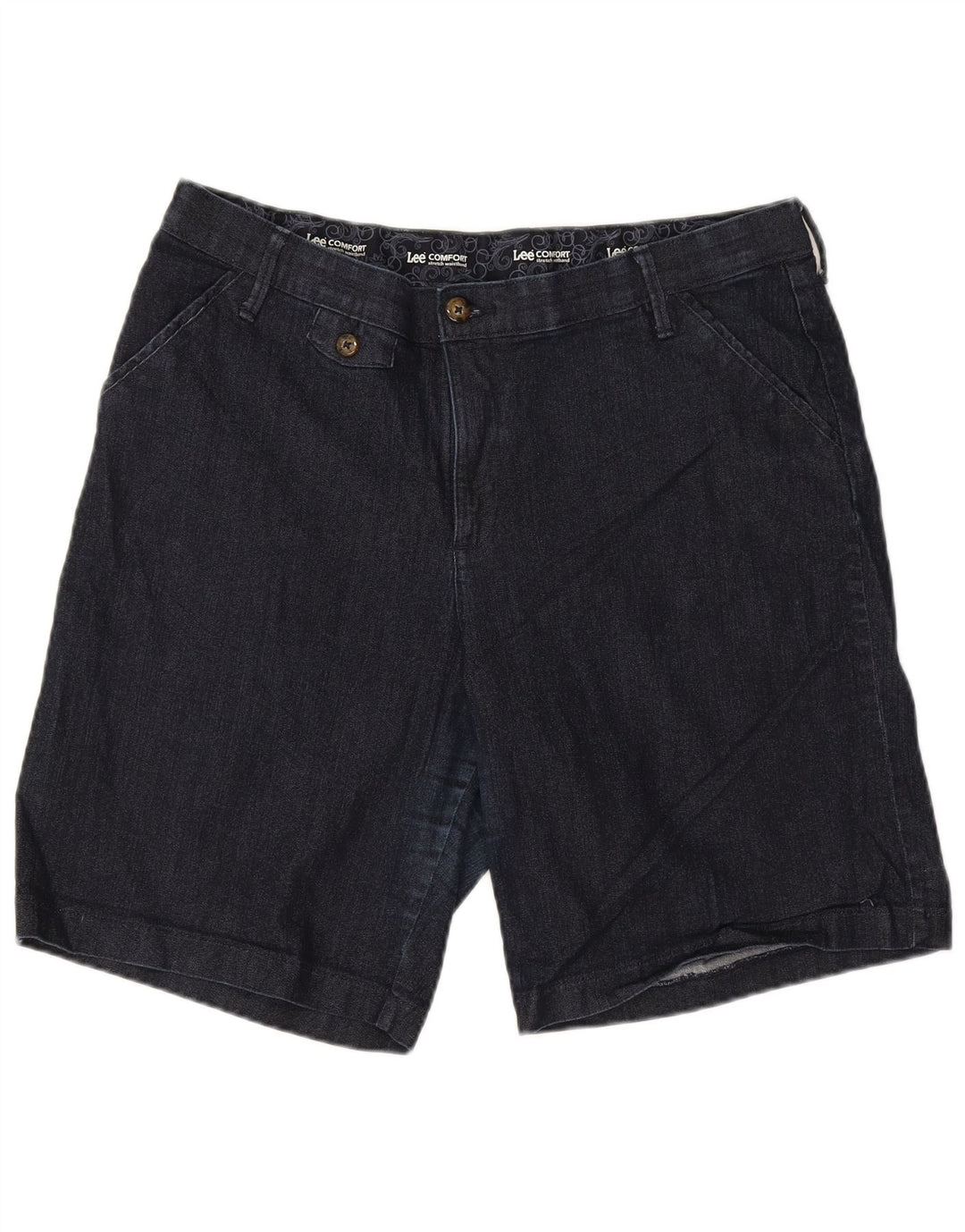 LEE Womens Denim Shorts US 18 2XL W38 Navy Blue Cotton