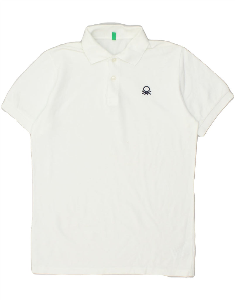 BENETTON Boys Polo Shirt 13-14 Years 3XL White Cotton Vintage Benetton and Second-Hand Benetton from Messina Hembry 