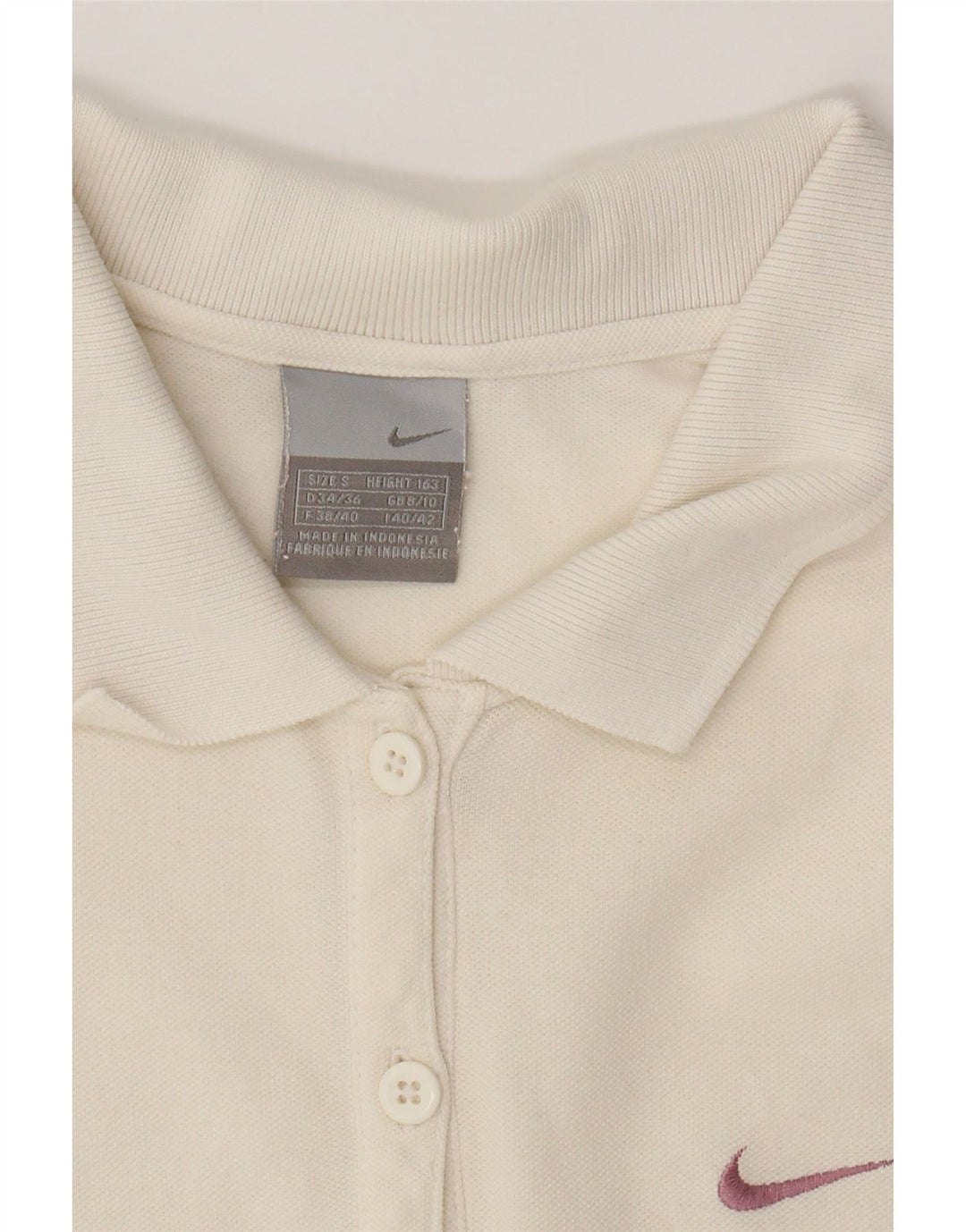 NIKE Womens Polo Shirt UK 8/10 Small White Vintage Nike and Second-Hand Nike from Messina Hembry 