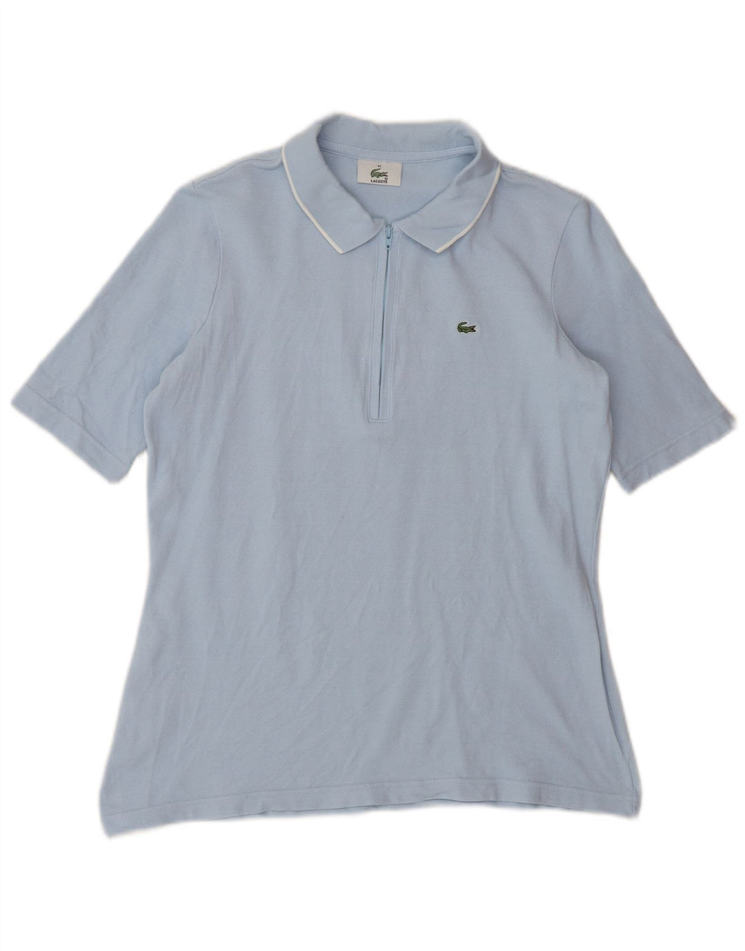 Lacoste Womens Polo Shirt Size 42 Large Blue Cotton