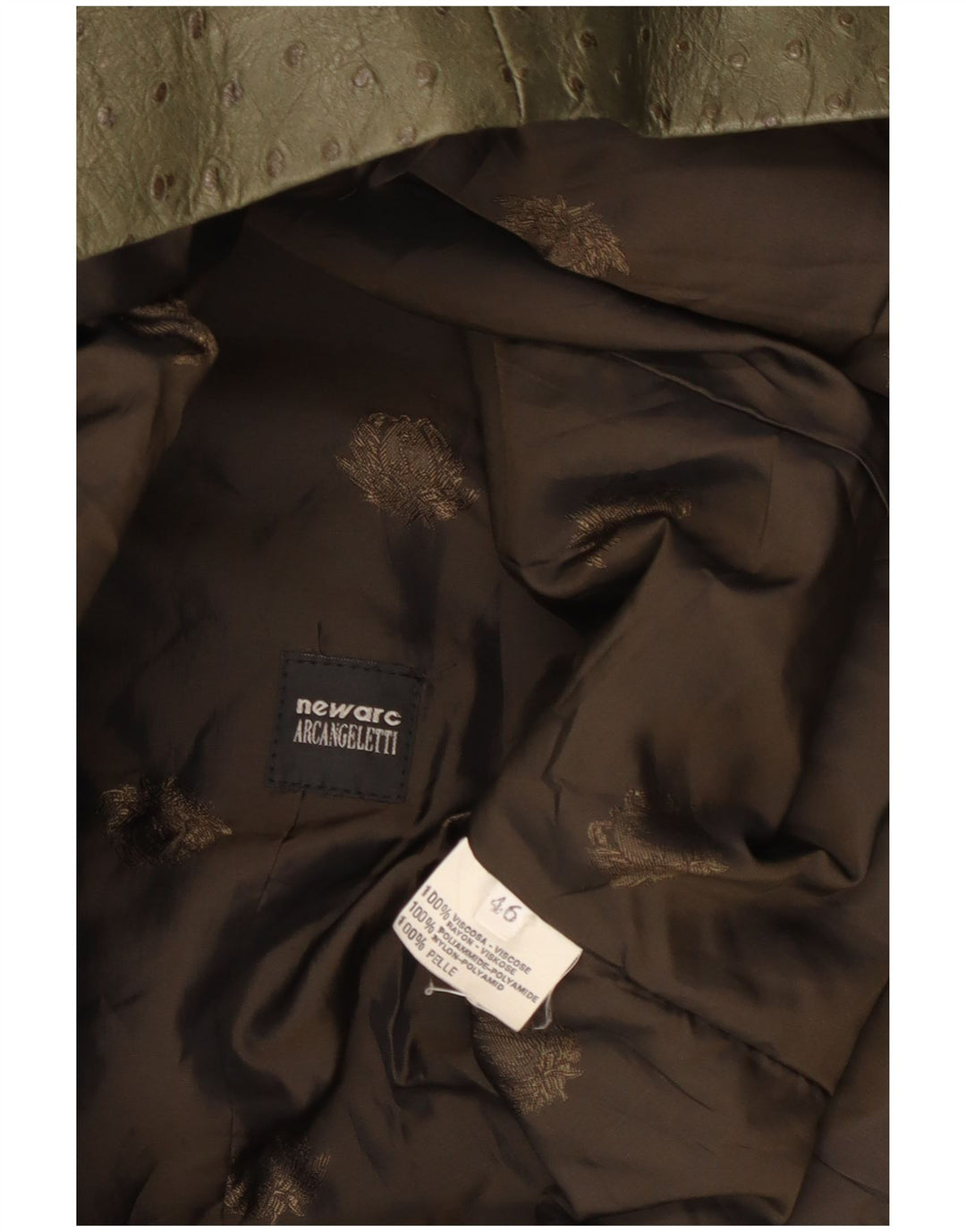 Vintage Womens Leather Jacket IT 46 Large Khaki Leather