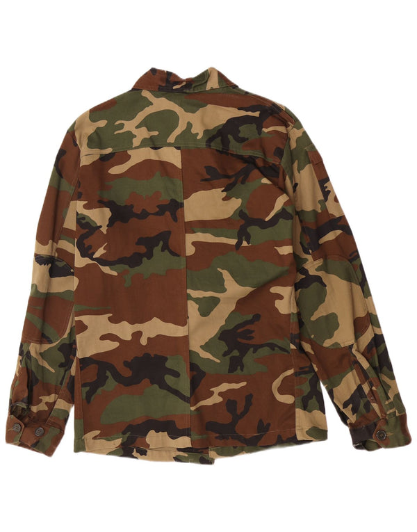 Vintage Mens Military Jacket EU 50 Large Khaki Camouflage Cotton Army
