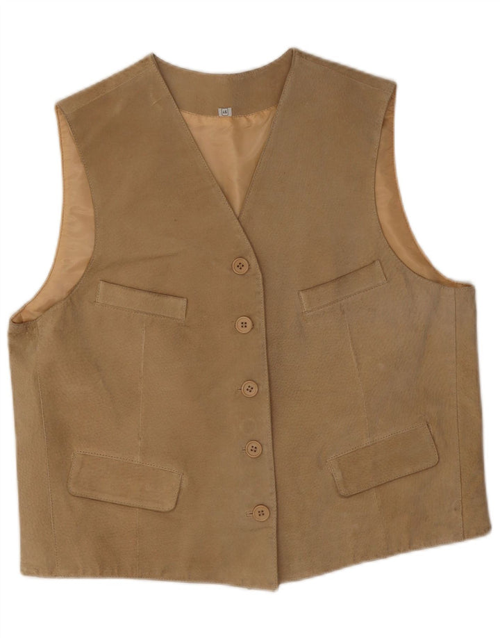 Vintage Womens Waistcoat IT 46 Large Beige