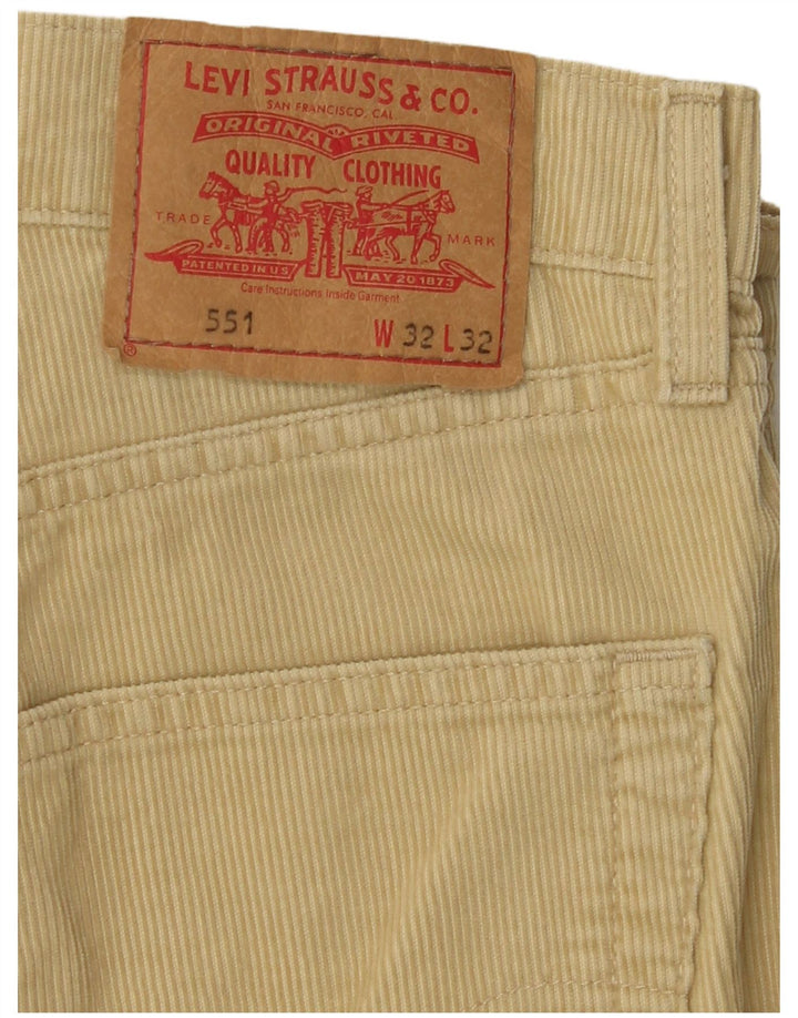 LEVI'S Mens 551 Loose Fit Corduroy Trousers W32 L32 Beige Cotton