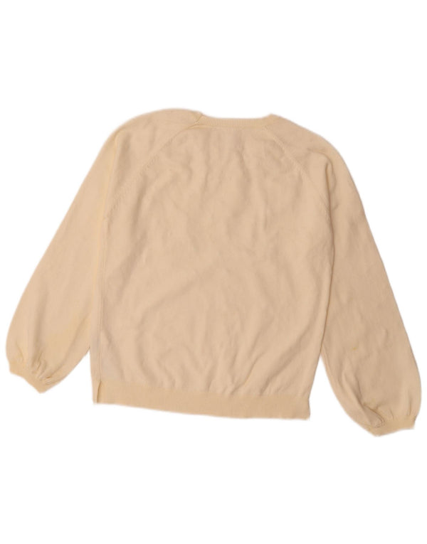 Zara Girls Boat Neck Jumper Sweater 11-12 Years Off White Spotted Cotton